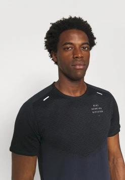 Nike Performance Herren RUN - T-Shirt Print - Black/thunder Blue/silver -Angebote Nike Store 40b484c2d5e544819eccdee99b67c289