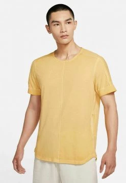 Nike Performance HERREN YOGA KURZARM - T-Shirt Basic - Gelb