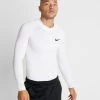 Nike Performance PRO TIGHT MOCK - Langarmshirt - White/black | Herren