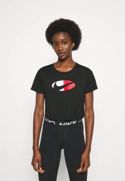 Nike Performance Damen ONE - T-Shirt Print - Black/chile Red/white