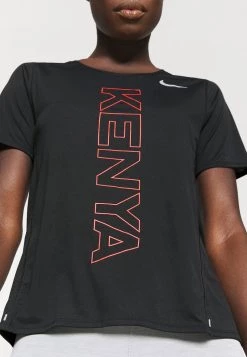 Nike Performance KENYA CITY SLEEK - T-Shirt Print - Black/silver | Damen -Angebote Nike Store 47288cc1191d45b4ac0388a572ff5c4d