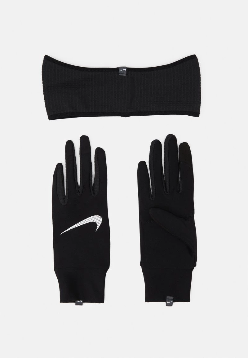 Nike Performance Damen WOMENS ESSENTIAL RUNNING HEADBAND AND GLOVE SET - Fingerhandschuh - Black/silver 2 Nike Performance Damen WOMENS ESSENTIAL RUNNING HEADBAND AND GLOVE SET - Fingerhandschuh - Black/silver – Bild 2