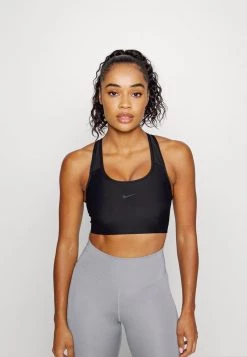 Nike Performance Damen SEAMLESS BRA - Sport-BH Mit Mittlerer Stützkraft - Black/dark Smoke Grey