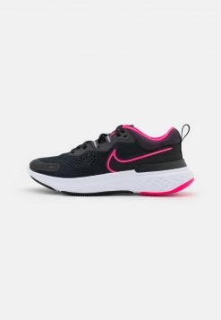 Nike Performance Damen REACT MILER 2 - Laufschuh Neutral - Black/hyper Pink/cave Purple