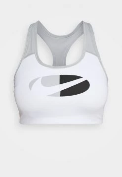 Nike Performance Damen LOGO BRA - Sport-BH Mit Mittlerer Stützkraft - White/black/light Smoke Grey -Angebote Nike Store 4f31ab2808364126b099874817edcdb4