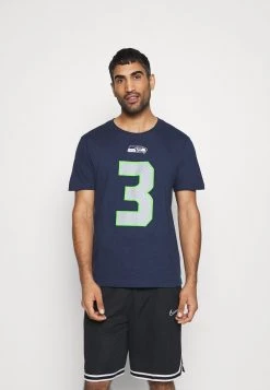 Nike Performance Herren NFL SEATTLE SEAHAWKS RUSSELL WILSON PLAYER ESSENTIAL - T-Shirt Print - College Navy