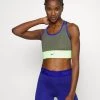 Nike Performance Damen BRA - Sport-BH Mit Mittlerer Stützkraft - Medium Olive/lime Glow/hyper Royal