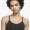 Nike Performance Damen W NY DF INDY METALLIC TAPE BRA - Sport BH - Black/(dk Smoke Grey)