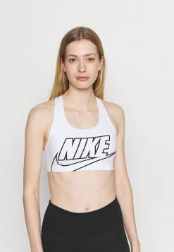 Nike Performance Damen FUTURA BRA - Sport-BH Mit Mittlerer Stützkraft - White/black