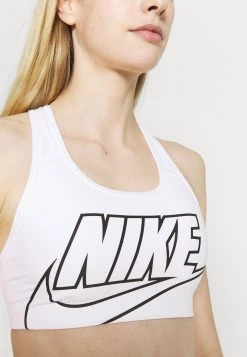 Nike Performance Damen FUTURA BRA - Sport-BH Mit Mittlerer Stützkraft - White/black -Angebote Nike Store 5308ec4117d84ca4889c192b454a0671