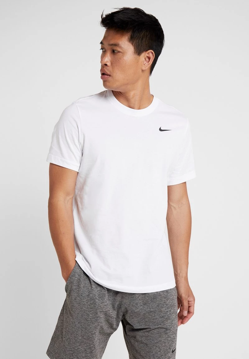 Nike Performance Herren TEE CREW SOLID - Sport T-shirt - White/black 1 Nike Performance Herren TEE CREW SOLID - Sport T-shirt - White/black