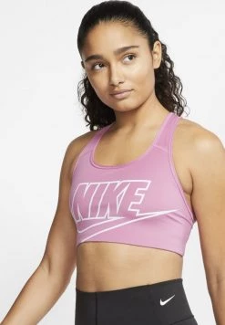 Nike Performance Damen FUTURA BRA - Sport-BH Mit Mittlerer Stützkraft - Magic Flamingo/white