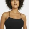 Nike Performance Damen LUXE STRAPPY CAMI - Sport T-shirt - Black/dark Smoke Grey