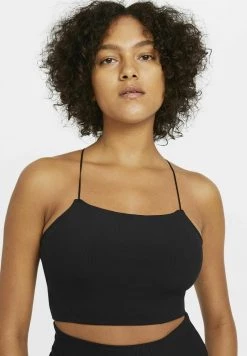 Nike Performance Damen LUXE STRAPPY CAMI - Sport T-shirt - Black/dark Smoke Grey