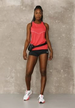 Nike Performance Damen RUN TANK - Top - Light Fusion Red/black