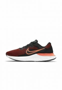 Nike Performance Herren RENEW RUN - Laufschuh Neutral - Black Chile Red Green Glow Hyper Crimson