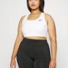 Nike Performance Damen W NK DF SWSH NON PAD PLUS - Sport-BH Mit Mittlerer Stützkraft - White/black