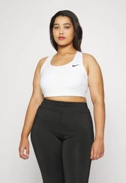 Nike Performance Damen W NK DF SWSH NON PAD PLUS - Sport-BH Mit Mittlerer Stützkraft - White/black