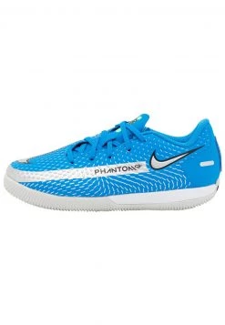 Nike Performance JR PHANTOM GT ACADEMY IC UNISEX - Fußballschuh Halle - Photo Blue/metallic Silver/rage Green