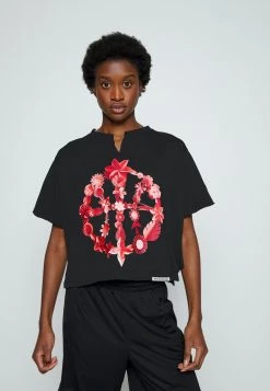 Nike Performance Damen CUTOFF CREW - T-Shirt Print - Black/university Red