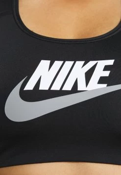 Nike Performance Damen FUTURA - Sport-BH Mit Mittlerer Stützkraft - Black/white/particle Grey -Angebote Nike Store 5fe8b5ca64d549e2abdc14194351b83e