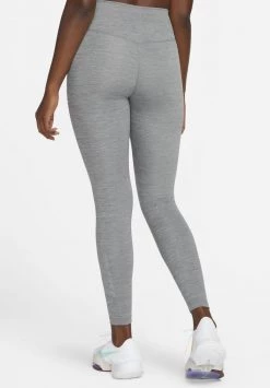 Nike Performance Nike Dri-FIT One 7/8-Tights Mit Mittelhohem Bund Und Grafik Für Damen - Tights - Iron Grey/htr/(metallic Silver) -Angebote Nike Store 5ffbf73ef5c44098b2c0564130ee746c