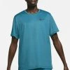 Nike Performance Herren Sport T-shirt - Obsidian/green Abyss/heather/black