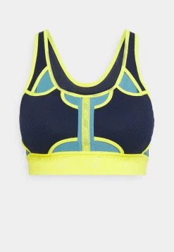 Nike Performance Damen BRA - Sport-BH Mit Mittlerer Stützkraft - Midnight Navy/cerulean/opti Yellow