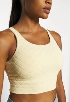 Nike Performance LUXE CROP TANK - Sport T-shirt - Pale Vanilla/coconut Milk | Damen -Angebote Nike Store 634a7b7b4b4047adbc9e946a9d996a37