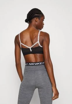 Nike Performance Damen AIR INDY LOGO BRA - Sport-BH Mit Leichter Stützkraft - Black/white -Angebote Nike Store 66f288cb57a047bc9ae38cd299fb6a49