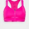 Nike Performance Damen ALPHAS FRONT ZIP - Sport-BH Mit Mittlerer Stützkraft - Active Pink/active Pink/mystic Hibiscus/black