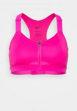 Nike Performance Damen ALPHAS FRONT ZIP - Sport-BH Mit Mittlerer Stützkraft - Active Pink/active Pink/mystic Hibiscus/black