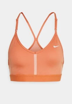 Nike Performance Damen INDY V NECK BRA - Sport-BH Mit Leichter Stützkraft - Madder Root/white