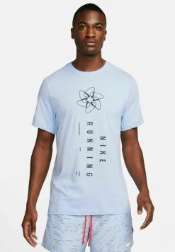 Nike Performance Herren TEE RUN DIVISION - T-Shirt Print - Hellblau