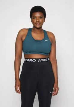 Nike Performance Damen W NK DF SWSH NON PAD PLUS - Sport-BH Mit Mittlerer Stützkraft - Marina/white