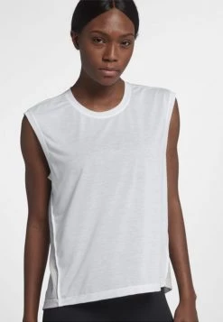 Nike Performance Damen SLEEVELESS - T-Shirt Basic - White/vast Grey