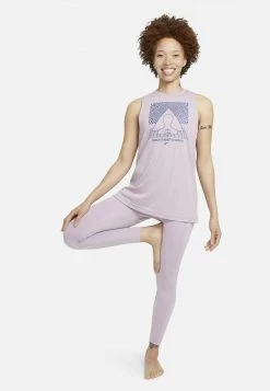 Nike Performance Damen NIKE YOGA-TANKTOP MED GRAFIK - Top - Plum Fog