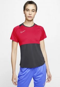 Nike Performance Damen DRY - T-Shirt Print - Anthracite/bright Crimson/bright Crimson/white