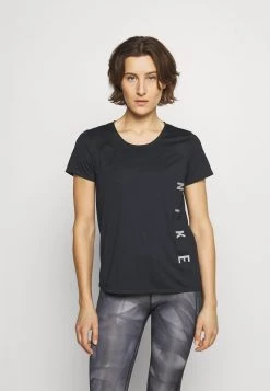 Nike Performance Damen RUN MILER - T-Shirt Print - Black/particle Grey/silver