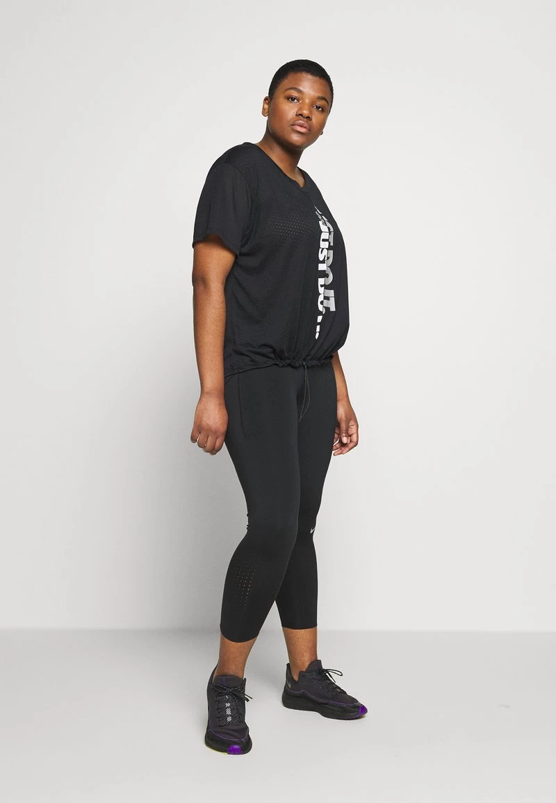 Nike Performance Damen EPIC PLUS - Tights - Black/silver 2 Nike Performance Damen EPIC PLUS - Tights - Black/silver – Bild 2