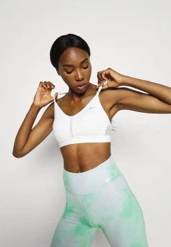 Nike Performance Damen INDY V NECK BRA - Sport-BH Mit Leichter Stützkraft - White/grey Fog/particle Grey -Angebote Nike Store 73ab5e010f18411180af6541d0366203