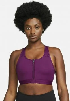 Nike Performance Damen ZIP FRONT BRA - Sport-BH Mit Mittlerer Stützkraft - Bordeaux
