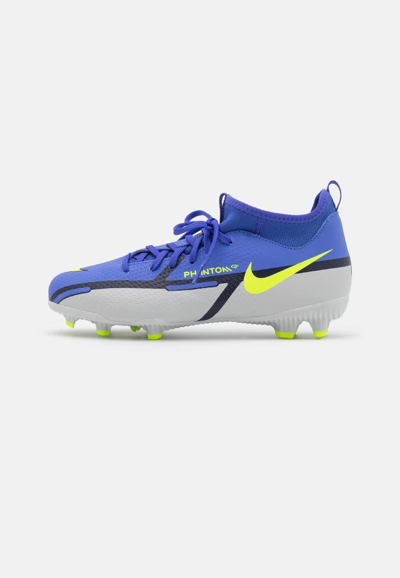 Nike Performance JR PHANTOM GT2 ACADEMY DYNAMIC FIT FG/MG UNISEX - Fußballschuh Nocken - Sapphire/volt/grey Fog/blue Void 1 Nike Performance JR PHANTOM GT2 ACADEMY DYNAMIC FIT FG/MG UNISEX - Fußballschuh Nocken - Sapphire/volt/grey Fog/blue Void