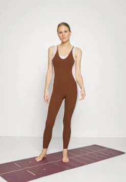 Nike Performance Damen LUXE JUMPSUIT 7/8 - Turnanzug - Oxen Brown/doll/iron Grey