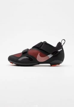 Nike Performance Damen NIKE SUPERREP CYCLE - Fahrradschuh - Black/metallic Silver/hyper Crimson