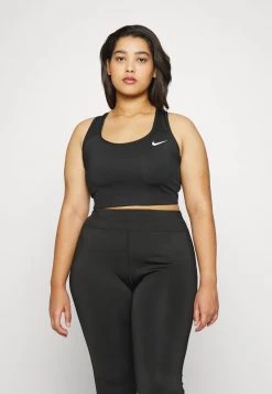 Nike Performance Damen W NK DF SWSH NON PAD PLUS - Sport-BH Mit Mittlerer Stützkraft - Black/white