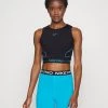 Nike Performance TANK - Top - Black/laser Blue | Damen