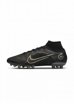 Nike Performance Unisex MERCURIAL 8 ELITE AG KUNSTGRAS - Fußballschuh Nocken - Black Metallic Silver Cave Stone Metallic Gold