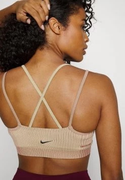 Nike Performance Damen INDY SEAMLESS BRA - Sport-BH Mit Leichter Stützkraft - Fossil Rose/light Zitron/iron Grey -Angebote Nike Store 792f89576ad34f0aa245dff4f0053ae1