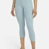 Nike Performance Damen GINGHAM CROP - Tights - Sail/cerulean/cerulean